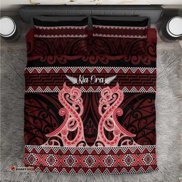 Kia Ora New Zealand Bedding Set Maori Language Week Whero Taniko Motif LT14