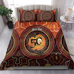 NAIDOC Week 2026 Personalised Bedding Set 50 Years of Deadly Lizard Kangaroo Aboriginal Art LT14