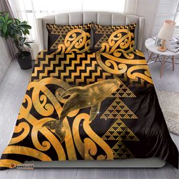 Humpback Whale Matariki New Zealand Bedding Set NZ Maori Paikea Poutama Luxury Gold LT14