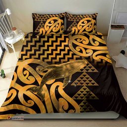 Humpback Whale Matariki New Zealand Bedding Set NZ Maori Paikea Poutama Luxury Gold LT14