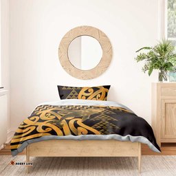 Humpback Whale Matariki New Zealand Bedding Set NZ Maori Paikea Poutama Luxury Gold LT14