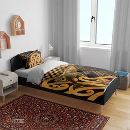 Humpback Whale Matariki New Zealand Bedding Set NZ Maori Paikea Poutama Luxury Gold LT14