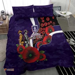 Fremantle Dockers ANZAC Personalised Bedding Set Lest We Forget Poppy Camo LT9