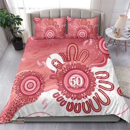 NAIDOC Week 2026 Bedding Set 50 Years Deadly Dhari Pink Aboriginal Art LT14