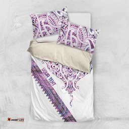 Mawhero Paua shell Kowhaiwhai Taniko Personalised Bedding Set Manta Ray Shark-Turtle Maori Tribal Style LT9