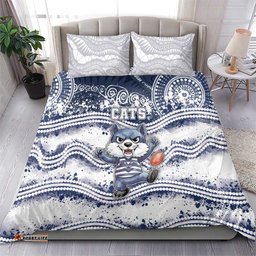 Geelong Navy Bedding Set Playful Cat Kicking Ball DT05