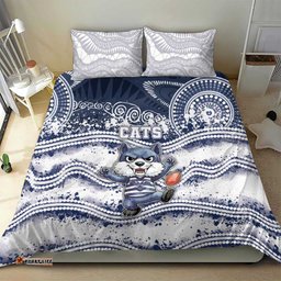 Geelong Navy Bedding Set Playful Cat Kicking Ball DT05