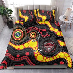 Essendon Bombers NAIDOC Week 2026 Personalised Bedding Set 50 Years of Deadly Aboriginal Art LT14