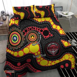 Essendon Bombers NAIDOC Week 2026 Personalised Bedding Set 50 Years of Deadly Aboriginal Art LT14