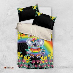 LGBTQ Koala Gay Bedding Set Aussie Koala Bear Ekoalaty LT9
