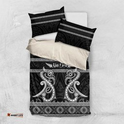 Kia Ora New Zealand Bedding Set Maori Language Week Pango Taniko Motif LT14