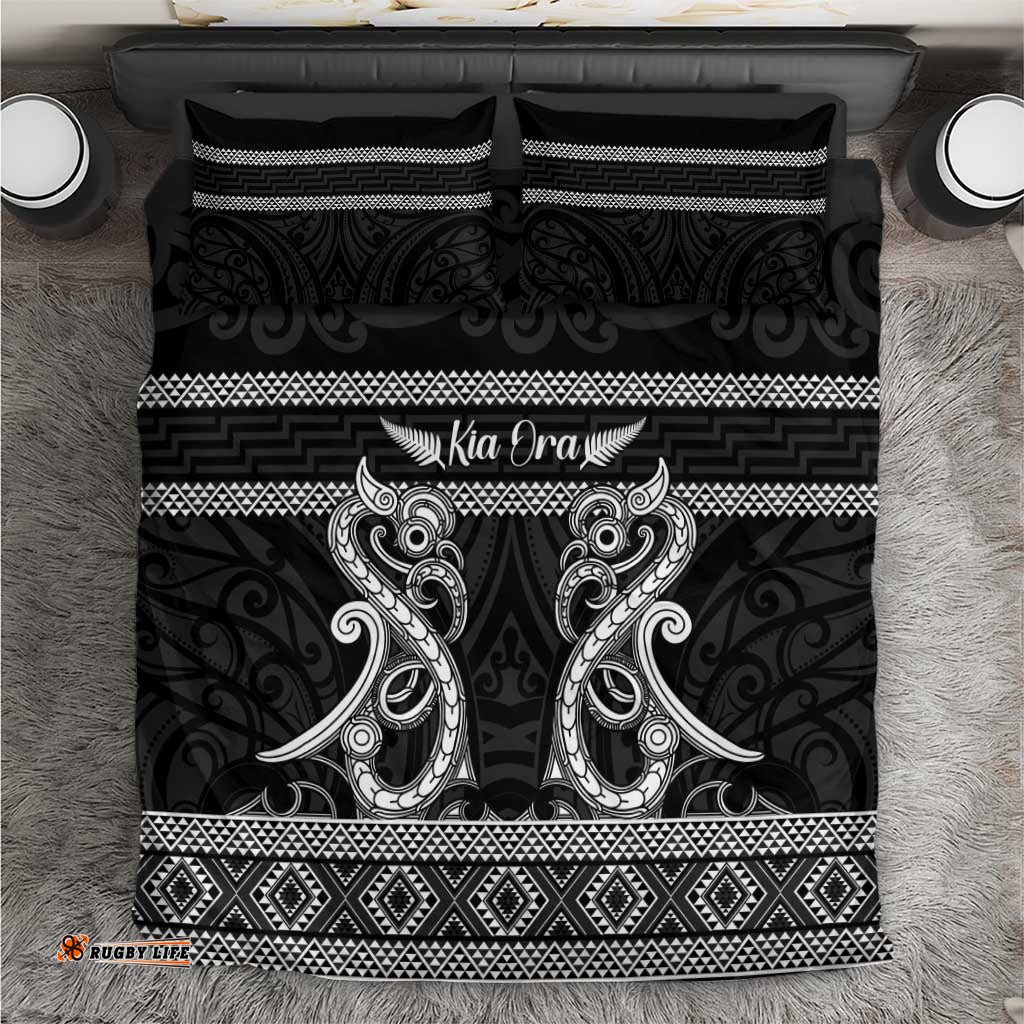 Kia Ora New Zealand Bedding Set Maori Language Week Pango Taniko Motif LT14