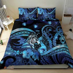 Maori Romantic Valentine Bedding Set The Hongi Kiss Blue Galaxy DT05