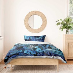 Maori Romantic Valentine Bedding Set The Hongi Kiss Blue Galaxy DT05