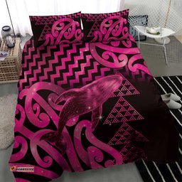 Humpback Whale Matariki New Zealand Bedding Set NZ Maori Paikea Poutama Luxury Pink LT14