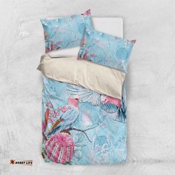 Galah Birds Australia Baby Blue & Pink Bedding Set LT7