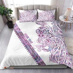 Mawhero Paua shell Kowhaiwhai Taniko Personalised Bedding Set Taniwha Maori Tribal Style LT9