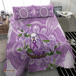 Epilepsy Awareness Budgerigar Australia Bedding Set Budgie Purple Ribbon Boronia Aboriginal LT14