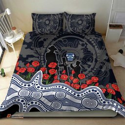 Geelong Cats ANZAC Day Bedding Set Indigenous Dot Art with Poppy Flower Tribute TS04