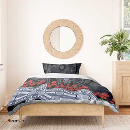 Geelong Cats ANZAC Day Bedding Set Indigenous Dot Art with Poppy Flower Tribute TS04