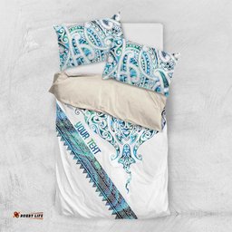 Kahui Whetu Paua shell Kowhaiwhai Taniko Personalised Bedding Set Manta Ray Shark-Turtle Maori Tribal Style LT9