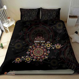 NAIDOC Deadly 50 Years Bedding Set Aboriginal Black Gold Boomerang Art LT9