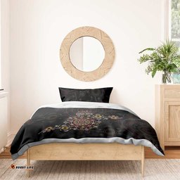 NAIDOC Deadly 50 Years Bedding Set Aboriginal Black Gold Boomerang Art LT9