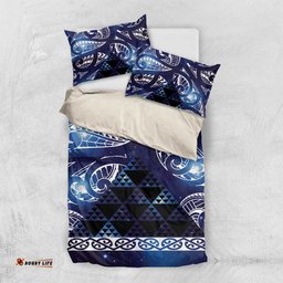 Matariki New Zealand Bedding Set NZ Niho Taniwha Maori New Year Blue Galaxy LT14