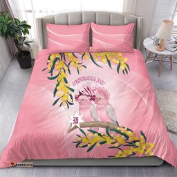 Galah Australia Day Bedding Set 26th January Golden Wattle Pink Color LT14