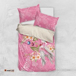 Joyful Pink Cockatoo Bedding Set Australia Christmas Vibes LT9