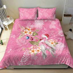 Joyful Pink Cockatoo Bedding Set Australia Christmas Vibes LT9