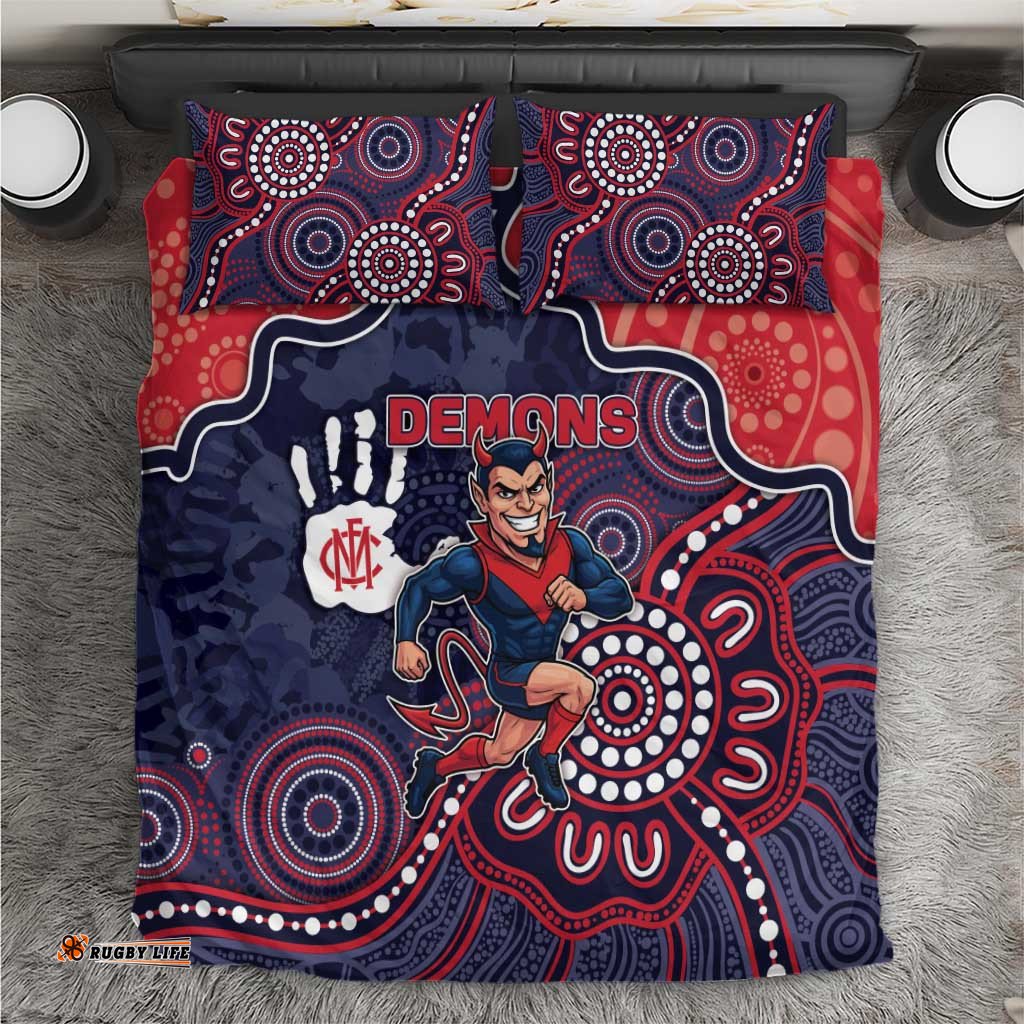 Demons Football Bedding Set Aboriginal Dot Art Pattern DT05
