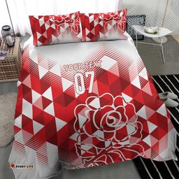 England Rugby Custom Bedding Set Crystalised Red Rose LT7