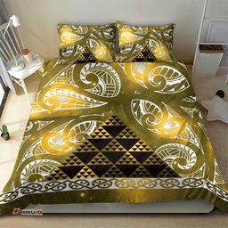 Matariki New Zealand Bedding Set NZ Niho Taniwha Maori New Year Yellow Galaxy LT14