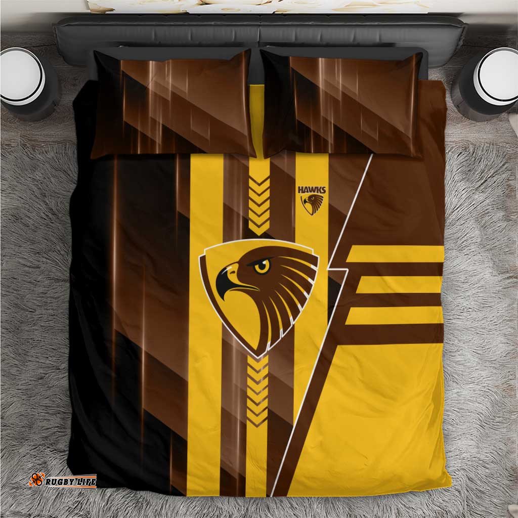 Hawthorn Hawks Bedding Set Modern Geometric Sports Graphic Style TS04