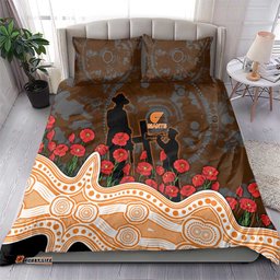 GWS Giants ANZAC Day Bedding Set Indigenous Dot Art with Poppy Flower Tribute TS04