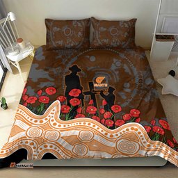 GWS Giants ANZAC Day Bedding Set Indigenous Dot Art with Poppy Flower Tribute TS04