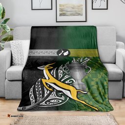 New Zealand and South Africa Rugby Blanket World Cup Final All Black Springboks Together