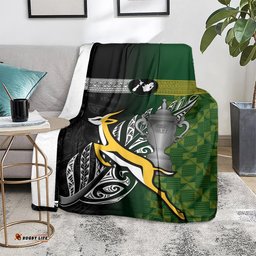 New Zealand and South Africa Rugby Blanket World Cup Final All Black Springboks Together