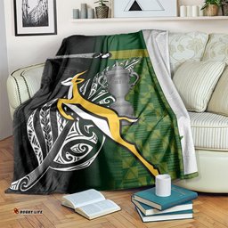 New Zealand and South Africa Rugby Blanket World Cup Final All Black Springboks Together