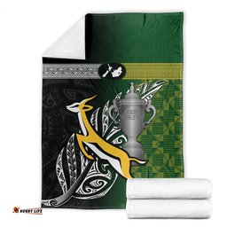 New Zealand and South Africa Rugby Blanket World Cup Final All Black Springboks Together