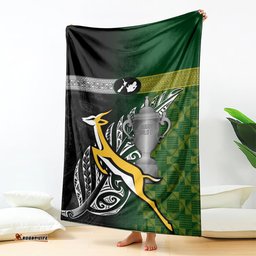 New Zealand and South Africa Rugby Blanket World Cup Final All Black Springboks Together