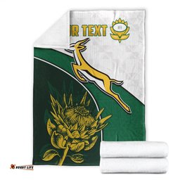 Custom Personalised South Africa Rugby Premium Blanket King Protea Proudly Springboks 06
