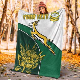 Custom Personalised South Africa Rugby Premium Blanket King Protea Proudly Springboks 08