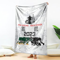 New Zealand South Africa Rugby Blanket History Commemorative World Cup Winners Unique
