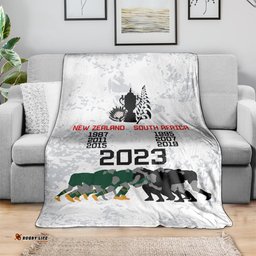 New Zealand South Africa Rugby Blanket History Commemorative World Cup Winners Unique