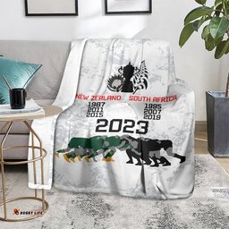 New Zealand South Africa Rugby Blanket History Commemorative World Cup Winners Unique