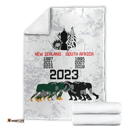 New Zealand South Africa Rugby Blanket History Commemorative World Cup Winners Unique
