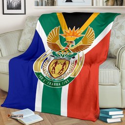 South Africa Flag And Coat Of Arms Premium Blanket