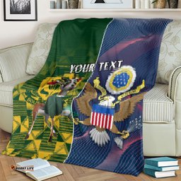Custom South Africa And United States Rugby Blanket Springboks Combine Eagles